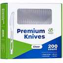 [200 Count] Premium Heavyweight Disposable Clear Plastic Knives
