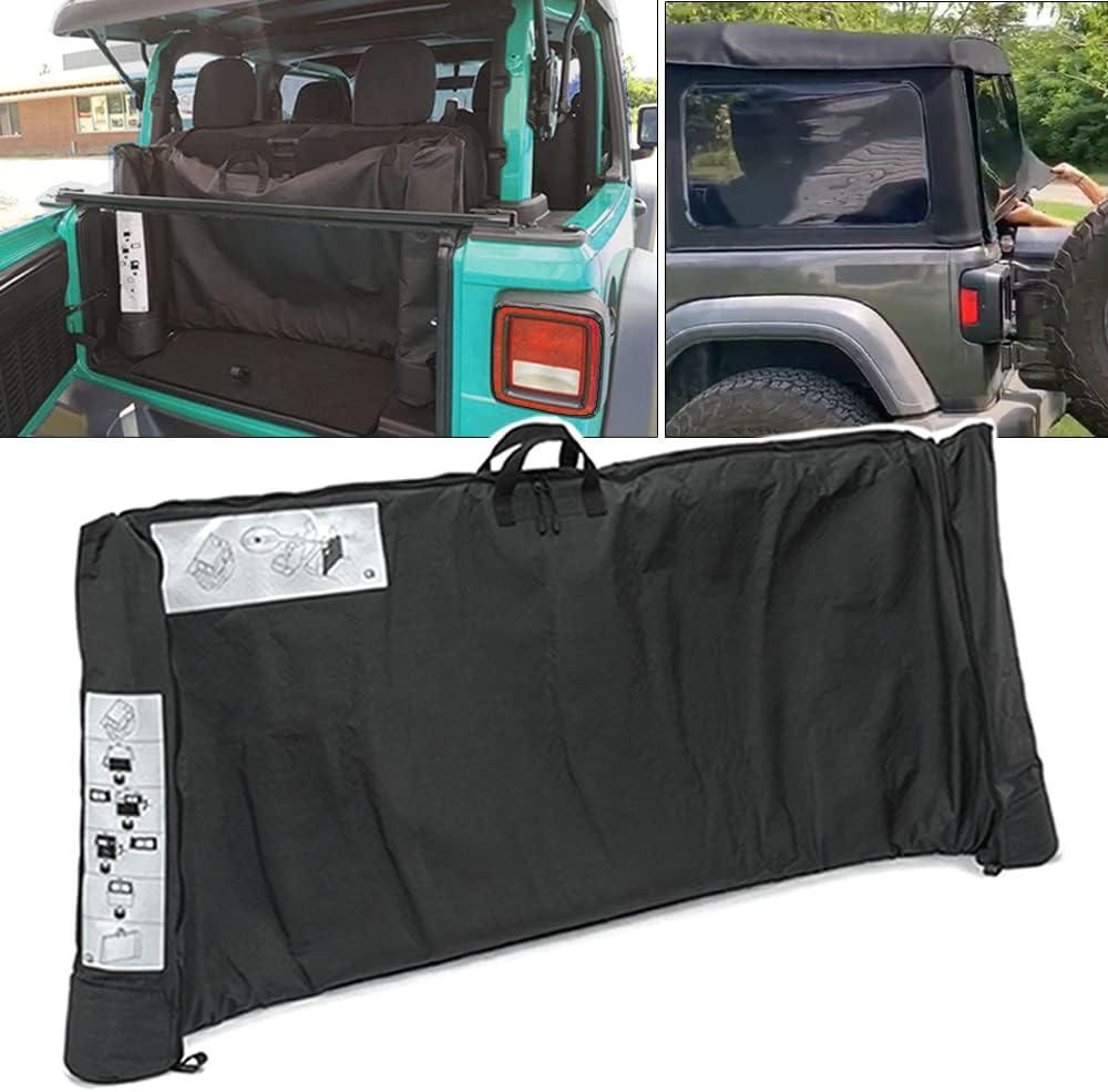 Soft Top Window Storage Bag fits for 2018 2019 2020 2021 2022 2023 2024 2025 Jeep Wrangler JL JLU Sports Sahara Freedom Rubicon Unlimited 2 Door & 4 Door Replace Oem 68358392AC