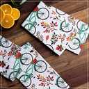 Cotton Carnival Kitchen Towels, Printed Kitchen Dish Cloth, 100% Ring Spun Cotton Tea Towels, Super Absorbent Dish Towels of Size 17.7 X 27.5 in Bicycle Printed Ultra Soft Kitchen Towels Set of 3