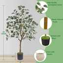 Warmplants Artificial Eucalyptus Tree, 4ft Tall Green Silk Leaves Perfect Faux Plant with Basket, Mordern Fake Eucalyptus Trees for Indoor Outdoor Home Office Livingroom Floor Dcor
