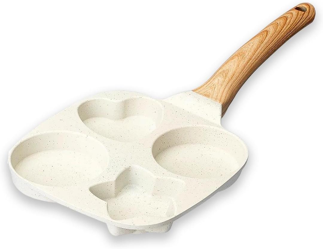 Nonstick Egg Frying Pan, 4-Cup Granite Fried Pan, Aluminum Omelet Pan, Breakfast Frying Pan for Cooking Eggs, Burger or Bacon, All Stoves Compatible