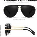 LVIOE Oversized Aviator Sunglasses for Women Men Trendy Shield Sun Glasses UV400 Protection Square Frame (A1 Black/Grey)