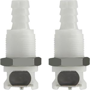 2PCS 1/4" 3/8" 5/16" Plastic Tube in-line Hose Quick Connector with Shut-Off valve, Panel Mounting Quick Disconnect Coupling,Female Quick Connect Barbed Fittings (2x Female Connector)