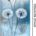 2 x IVN Privacy Window Film Stained Glass Window Cling White Dandelion Design Decorative Static Cling Glass Film for Bathroom Kitchen Door Panel 17.7 x 39.3 Inch