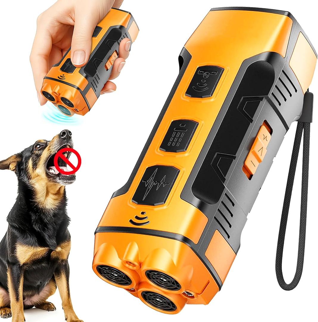 MuShang Dog Bark Deterrent Device, 3X Ultrasonic Anti Barking, 6 Training Modes 23 FT Range Barks No More Indoors Outdoors Behavior Correct Safe & Humane Rechargeable Compact Bark Control for Dogs