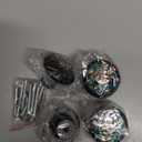 4 Pack Norwegian Rosemaling Folk Style Kitchen Cabinet Knobs Round Drawer Pulls Black Dresser Cupboard Door Handles (1.37"L x 1.1"W)