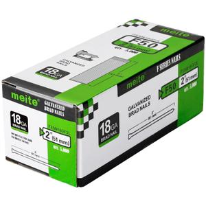 meite 18 Gauge Brad Nails, 2-Inch 18GA Brad Nails, Galvanized Nail Gun Nails for Pneumatic, Electric Brad Nailer Gun (5,000 Counts)