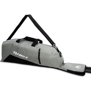 PHINIX Equipment Tote bag for T Ball Baseball - Holds Bat, Helmet, & Glove (Gray & Black)