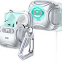 ESR for AirPods 4 Case, Compatible with AirPods 4 Generation Case (2024) (USB-C), Compatible with MagSafe, Drop-Proof Lock, Easy Open, Cyber Series, Grey (Gray)