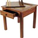 Game Table - 3-in-1 Reversible Tabletop with Veneered Wood, Chess, and Backgammon Gameboards - Game Room Furniture by Trademark Games, Small