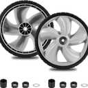 12x1.75" Lawn Mower Rear Wheels for Craftsman Arnold 490-324-0002, 12-Inch Plastic Wheels Tires Compatible with Poulan, Brute, Hon da, Hu sqvarna, Yard Machines Walk Behind Mowers, 2 Pack