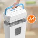 Bonsaii Paper Shredder for Home Use, 3.4 Gal Wastebasket, 6 Sheet Crosscut Paper Credit Cards, Staples, and Clips Shredder for Home Office Use, Portable Handle Design