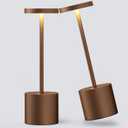 2Pack Cordless Table Lamp, Rechargeable LED Battery 5000mAh Metal USB Portable Powered Desk Lamp, 3 Levels Brightness Light for Restaurants Outdoor (2 Pack 10.25in Coffee)