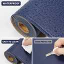 Leather Desk pad Protector, Large Desk mat with Natural Cork & PU Leather,Mouse pad,Non-Slip Office Desk Mat,Waterproof Desk Writing Pad for Office and Home (47in*23.7in, Blue)