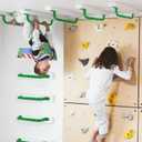 ESPETS 6 Pack 17 Inch Green Metal Safety Handles for Playground - Swing Set Accessories Grab Handles, Playset Hand Grips, Kids Indoor Monkey Bars for Jungle Gym, Climbing Frame