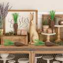 Yookeer 4 Pcs Easter Carrot Decor Rattan Rustic Brown Carrot Fake Faux Artificial Carrots Wooden for Spring Easter Baskets Filler Fireplace Tiered Tray Table Centerpiece for Farmhouse Home DIY Crafts