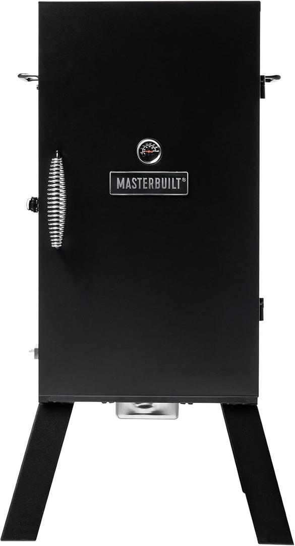 Masterbuilt 30-inch Electric Vertical BBQ Smoker with Analog Temperature Control, Chrome Smoking Racks and 535 Cooking Square Inches in Black, Model MB20070210