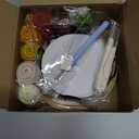 Temlum Punch Needle Coasters Kit, Punch Needle Embroidery Kit for Beginners and Adults Including Patterns, Tools, Yarns, Hoop, Instruction, Coaster Holder Coaster Art Craft Supplies (Plants)