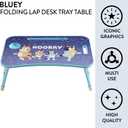 Bluey and Friends Lap Desk Tray Table with Folding Legs, Cup Holder & Device Slot, Portable Kids Lap Desk for Homework, Meals, Tablets & Laptops