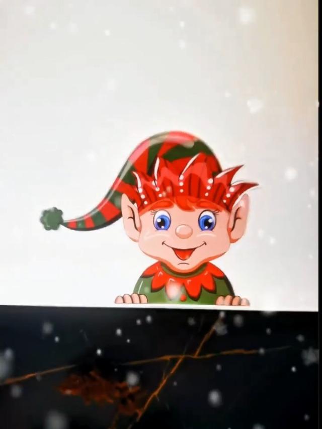 Funny Peeking Sticker - Christmas Santa Claus Reindeer Snowman Car Window Bumper Decal Waterproof Vinyl Sticker and Decal for Vehicle, Truck, Laptop, Wall, Car Decoration (Elf)