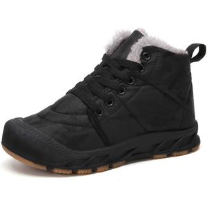 Boys Snow Boots Winter Waterproof Slip Resistant Cold Weather ShoesLittle Kid/Big Kid (Black, 38/6.5)