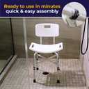 Drive Medical 12021KD-1 Bariatric Heavy Duty Bathroom Bench with Back, Gray