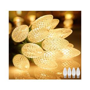 Minetom C9 Christmas String Lights, 100 Ft LED Commercial Outdoor Christmas Lights with 100 Strawberry C9 Bulbs, Waterproof Connectable UL Certified for Outdoor Indoor Roofline Backyard Xmas Decor