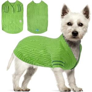 Pet Knitted Clothes,Button Button Half Chest V-Neck Pet Clothing,Pet Sweaters for Dogs Boys or Girls,Dog Clothing,Pullover Dog Sweater,Suitable for Most Sizes or Breeds of Dogs(Green,XL) Pet Knitted Clothes,Button Button Half Chest V-Neck Pet Clothing,Pet Sweaters for Dogs Boys or Girls,Dog Clothing,Pullover Dog Sweater,Suitable for Most Sizes or Breeds of Dogs(Green,XL)