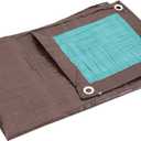 Kotap 6 x 8 Ft. All-Purpose Multi-Use Protection/Coverage 5-mil Poly Tarp, Reversible, Waterproof, Brown/Green, 30-Pack (TBG-0608-30)