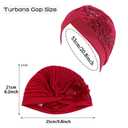 SJTYDX 3Pcs Flower Turban Hats for Women Solid Headwear Ruffle Pre Tied Beanie Hijab Undercap Chemo Cancer Hair Wrap Caps