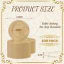 MAONAME 100 Pcs Charger Plates Bulk, 13 Inch Round Table Charger for Dinner Plates, Plastic Plate Chargers for Table Setting, Wedding, Party (Glitter Gold)