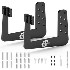 RV Bumper Brackets for Reinforcing RV Bumper Rack, Fits 4-Inch to 4.5-Inch Square Bumpers, 2 PCS Heavy Duty Universal Support Bracket with Drill Bits, Black Powder Coated