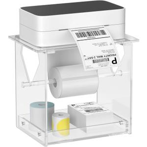 Keaber Acrylic Label Holder, Label Roll Holder for Thermal Printer, Desktop Stand for Shipping Labels & Fan-Fold Labels, Printer Holders for Office, Small Business & Home