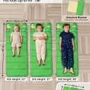 Primlect Toddler Nap Mat with Removable Pillow and Fleece Blanket, Extra Large 55''x35'' Sleeping Bag, Washable, Light, Easy to Roll up, Perfect for Daycare, Preschool, Kindergarten, Travel