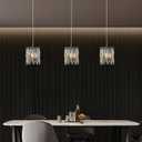 Modern K9 Crystal Pendant Lights Kitchen Island, Chrome Chandeliers for Dining Room Light Fixtures Over Table,Hanging Lighting for Kitchen Island Entryway Bathroom BedHead Chandelier