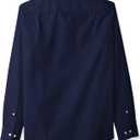 Essentials Men's Long-Sleeve Casual Poplin Shirt, Navy, X-Large