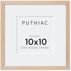 10x10 Oak Wood Picture Frame - Minimalist 10x10 Poster Frame, 10"x10" Frame Wood, Natural Solid Wooden Picture Frames for Wall Art Photo and Prints(1 Pack, Beige)