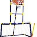 Kids Basketball Hoop Arcade Game, 3 in 1 Sports Center - Hockey, Soccer, Sports Station - Indoor Arcade Game, Includes Basketball Hoop, Hockey net, Soccer Goal for Toddlers and Children Boys and Girls