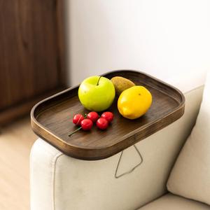 Adjustable Bamboo Couch Tray, Foldable & Robust Armrest Table with Anti - Slip Design | Ideal for Eating, Drinking, Holding Phones, Remotes, Snacks & Coffee,Perfect TV, Portable Couch Tray Holder