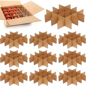 12 Sets Box Cardboard Divider Kit 13x13x3 Inch Moving Boxes Divider kit for Fruit Separation Glass Inserts Shipping Kitchen Glassware Dish Packing Supplies Corrugated Paper(Box Not Included)