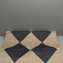 Easy Jute Checkered Runner Rug,2x6 Kitchen Runner Rugs for Hallway Non Slip Washable Checkered Indoor Outdoor Carpet for Laundry Room Bedroom Entry 6ft