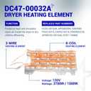 [2026 Upgraded] BlueStars DC47-00032A Dryer Heating Element Kit - Includes DC47-00018A, DC96-00887A, DC47-00016A, DC32-00007A for 3-Wire Samsung DVE52M8650V/A3 DVE54R7600C/A3 DVE45R6300C/A3