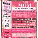 Blanket Gifts for Mom, Mom Birthday Gifts from Daughter & Son, I Love You Present Throw Blanket Mom, Sweet Blanket Gift for Mothers Day, Christmas, Valentine's Day, Anniversary 60"  50"