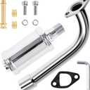 Exhaust Pipe Muffler with Jet Kit for Predator 212cc 196cc 224cc Engine for Coleman CT200U BT200X, Baja MB200, Mini Bike Go Kart Performance Parts (Silver)