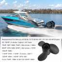 48-77344A45 Outboard Boat Propeller 13 1/4 x17 Pitch Replacement for Mercury 60 75 90 100 115 hp, 15 Spline Tooth, RH, 13.25 x 17P