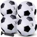 HyDren 4 Pcs Soccer Ball with Pump Official Size Indoor Outdoor Sports Soccer for Child Teens Adult Players Game Practice Training Sports Gift Back to School (Size 5)