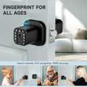 Richelock Fingerprint Door knob, Smart Biometric Door Lock with Keypad, Keyless Entry Code Door Knob, Waterproof & Weatherproof , Auto Lock ,Voice Navigation, For Bedroom, Gate,Office -Matte Black