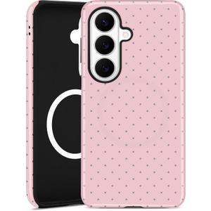 Magnetic Polka Dot Phone Case for Samsung Galaxy S21 Plus, Compatible with MagSafe, Cute Pink Polka Dot Aesthetic Soft TPU and Hard PC Shockproof Protective Phone Cover for Women Girls, Color: Pink Polka Dot