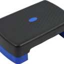 18" Workout Aerobic Stepper Step Platform with 2 Risers (Black and Blue)