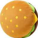 T play Burger Pillow Plush for Kids: Soft Stuffed Hamburger Throw - Skin-Friendly Cheeseburger Room Decor - Cute 3D Shaped Food Gifts 8-12 Yrs 18"